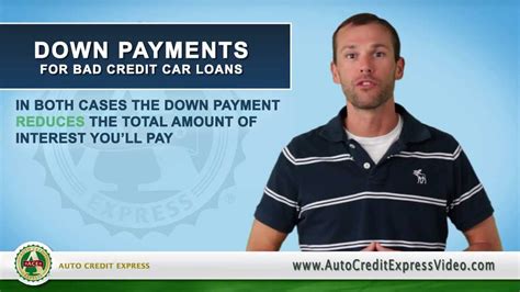 Car Loan With Bad Credit Large Down Payment